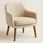 Fotel obity materiałem boucle BALOO – inspiracja tapicerska